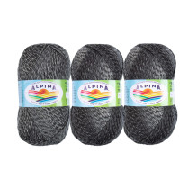 Пряжа ALPINA " ROMANTIC" 100% шерсть 5 * 100 г 300 м №01 белый- черный. Цена за упаковку 5 шт