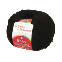 Пряжа из Троицка " Кроха" 80% акрил, 20% шерсть 10 * 50г 135 м №002 черный. Цена за упаковку 10 шт