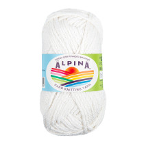 Пряжа ALPINA "GARRY" 100% мерсеризованный хлопок 10 * 50г 50 м №01 БЕЛЫЙ. Цена за упаковку 10 шт