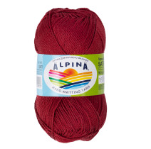 Пряжа ALPINA " SATI" 100% мерсеризованный хлопок 10 * 50г 170 м №180 бордовый. Цена за упаковку 10 шт
