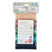 Пряжа ARACHNA "Jute" Ассорти 100% джут 5 х 30 г 27 м № 10. Цена за упаковку 5 шт