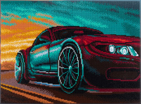 Кристальная ( алмазная) мозаика  " ФРЕЯ" ALPD- 088 на подрамнике " Провожая закат" 40 х 30 см