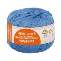 Пряжа Пехорская ПТ " Ажурная" 100% мерсеризованный хлопок 50 г 280 м №015 т. голубой. Цена за упаковку 10 шт