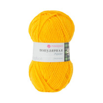 Пряжа Пехорская ПТ " Популярная" 50% шерсть, 50% акрил 100 г 133 м №012 желток. Цена за упаковку 10 шт