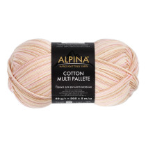 Пряжа ALPINA "COTTON MULTI PALLETE" 50% хлопок, 50% акрил 10 * 50г 205 м №02 молочный-бежевый-св.розовый. Цена за упаковку 10 шт