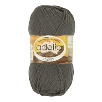 Пряжа ADELIA " HAPPY" 100% акрил 10 * 50г 128 м №14 т. серый. Цена за упаковку 10 шт