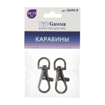 Фурнитура сумочная металл "Gamma" GHM-9 Карабин 9 мм 2 шт. №06 под черный никель
