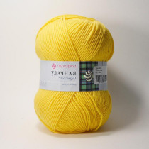 Пряжа Пехорская ПТ " Удачная" 50% шерсть, 50% акрил 100 г 250 м №012 желток. Цена за упаковку 5 шт