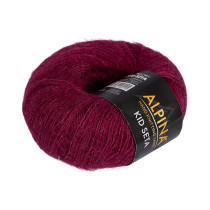 Пряжа ALPINA " KID SETA" 70% кид мохер, 30% шелк 25 г 225 м №09 бордовый. Цена за упаковку 4 шт