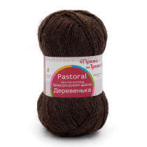 Пряжа из Троицка " Деревенька" 100% шерсть 10 * 100 г 170 м №251 коричневый. Цена за упаковку 10 шт