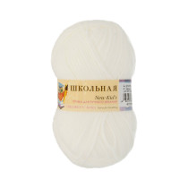 Пряжа Пехорская ПТ " Школьная" 100% акрил 50 г 150 м №001 белый. Цена за упаковку 5 шт