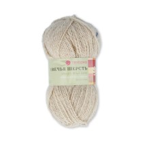 Пряжа Пехорская ПТ " Овечья шерсть" 100% шерсть 100 г 200 м №530 св. натуральный. Цена за упаковку 10 шт