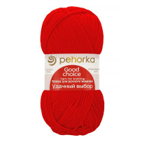 Пряжа Пехорская ПТ " Удачный выбор" 100% акрил 100 г 200 м №006 красный. Цена за упаковку 5 шт