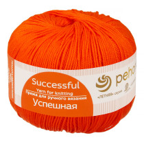Пряжа Пехорская ПТ " Успешная" 100% мерсеризованный хлопок 50 г 220 м №284 оранжевый. Цена за упаковку 10 шт