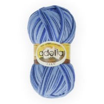 Пряжа ADELIA " JAKE" 75% шерсть, 25% нейлон 5 * 100 г 400 м №14 голубой/ синий. Цена за упаковку 5 шт