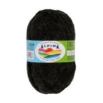 Пряжа ALPINA "LOLA" 55% акрил, 31% полиамид, 14% альпака 10 * 50г 115 м №02 черный. Цена за упаковку 10 шт