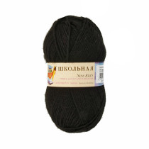 Пряжа Пехорская ПТ " Школьная" 100% акрил 50 г 150 м №002 черный. Цена за упаковку 5 шт