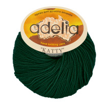 Пряжа ADELIA " KATTY" 100% шерсть 10 * 50г 150 м №14 т. зеленый. Цена за упаковку 10 шт