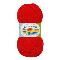 Пряжа ALPINA "HOLLY" 100% мерсеризованный хлопок 10 * 50г 200 м №007 красный. Цена за упаковку 10 шт