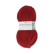 Пряжа Пехорская ПТ " Австралийский меринос" 95% мериносовая шерсть, 5% акрил 100 г 400 м №007 бордо. Цена за упаковку 5 шт