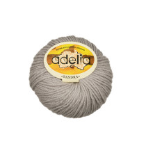 Пряжа ADELIA " SANDRA" 50% шерсть, 50% акрил 10 * 50г 90 м №07 св. серый. Цена за упаковку 10 шт