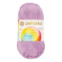 Пряжа Пехорская ПТ " Детский хлопок" 100% мерсеризованный хлопок 100 г 330 м №178 св. сиреневый. Цена за упаковку 5 шт