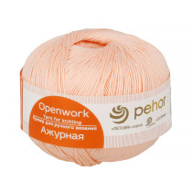 Пряжа Пехорская ПТ " Ажурная" 100% мерсеризованный хлопок 50 г 280 м №068 чайная роза. Цена за упаковку 10 шт