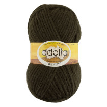 Пряжа ADELIA " BENNY" 100% шерсть 5 * 100 г 96 м №769 хаки. Цена за упаковку 5 шт