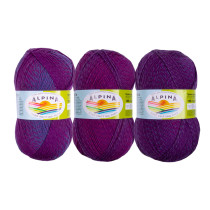Пряжа ALPINA " ROMANTIC" 100% шерсть 5 * 100 г 300 м №10 фиолетовый- сиреневый- св. синий. Цена за упаковку 5 шт