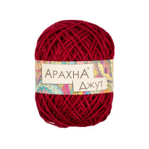 Пряжа ARACHNA "Jute" 100% джут 5 * 100 г ± 10 г 90 м № 015 красный. Цена за упаковку 5 шт