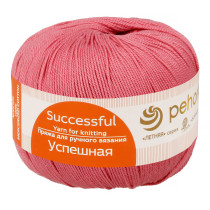 Пряжа Пехорская ПТ " Успешная" 100% мерсеризованный хлопок 50 г 220 м №021 брусника. Цена за упаковку 10 шт