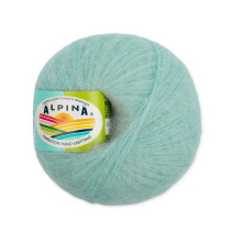 Пряжа ALPINA " MEGHAN" 73% кид мохер, 27% нейлон 4 * 50г 390 м №01 св. голубой. Цена за упаковку 4 шт