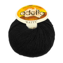Пряжа ADELIA " KATTY" 100% шерсть 10 * 50г 150 м №02 ЧЕРНЫЙ. Цена за упаковку 10 шт