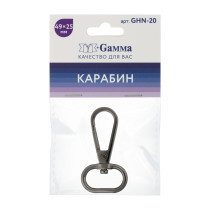 Фурнитура сумочная металл "Gamma" GHN-20 Карабин 20 мм 1 шт. №06 под черный никель