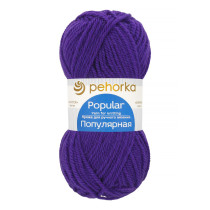 Пряжа Пехорская ПТ " Популярная" 50% шерсть, 50% акрил 100 г 133 м №078 фиолетовый. Цена за упаковку 10 шт