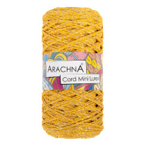Пряжа ARACHNA " Cord Mini Lurex" 90% полиэфир, 10% люрекс 3 * 75 г ± 10 г 200 м №06 желтый- золото. Цена за упаковку 3 шт