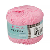 Пряжа Пехорская ПТ " Ажурная" 100% мерсеризованный хлопок 50 г 280 м №020 розовый. Цена за упаковку 10 шт
