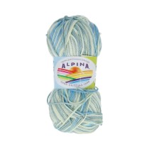 Пряжа ALPINA "KATRIN" 100% мерсеризованный хлопок 10 * 50г 140 м №5335 голубой-св.зеленый-оливковый. Цена за упаковку 10 шт