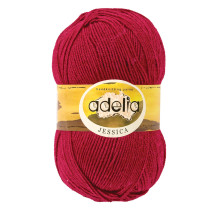 Пряжа ADELIA " JESSICA" 67% шерсть, 33% полиэстер 5 * 100 г 260 м №06 красный. Цена за упаковку 5 шт