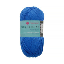 Пряжа Пехорская ПТ " Жемчужная" 50% хлопок, 50% вискоза 100 г 425 м №026 василек. Цена за упаковку 5 шт