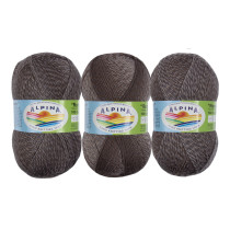 Пряжа ALPINA " ROMANTIC" 100% шерсть 5 * 100 г 300 м №14 св. серый- коричневый- серый. Цена за упаковку 5 шт