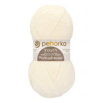 Пряжа Пехорская ПТ " Молодежная" 91% акрил, 9% полиамид 200 г 280 м №001 белый. Цена за упаковку 5 шт