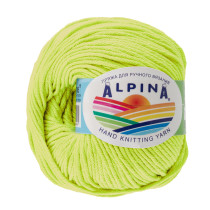 Пряжа ALPINA " RENE" 100% мерсеризованный хлопок 10 * 50г 105 м №113 яр. салатовый. Цена за упаковку 10 шт