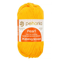 Пряжа Пехорская ПТ " Жемчужная" 50% хлопок, 50% вискоза 100 г 425 м №012 желток. Цена за упаковку 5 шт
