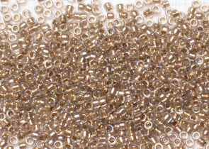 Бисер Япония круглый 15/0 100 г 0994 хрусталь радужный, золотая линия внутри