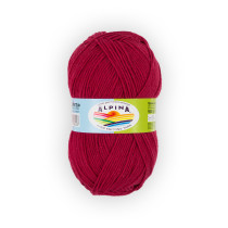 Пряжа ALPINA " VERA" 55% акрил, 45% хлопок 5 * 100 г 280 м №42 т. красный. Цена за упаковку 5 шт