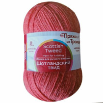 Пряжа из Троицка " Шотландский твид" 100% шерсть 10 * 100 г 360 м №1398 Коралловый меланж. Цена за упаковку 10 шт