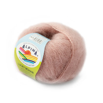 Пряжа ALPINA " LUCKY MOHAIR" 60% кид мохер, 40% акрил 10 * 50г 150 м №06 античная роза. Цена за упаковку 10 шт