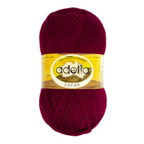 Пряжа ADELIA " LUCAS" 70% шерсть, 30% акрил 5 * 100 г 218 м №07 бордовый. Цена за упаковку 5 шт
