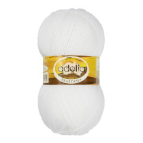 Пряжа ADELIA " ANASTASIA" 100% акрил 5 * 100 г 330 м №01 БЕЛЫЙ. Цена за упаковку 5 шт